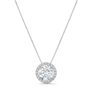 18ct White Gold Lab Grown 2.25ct Round Brilliant Diamond Pendant