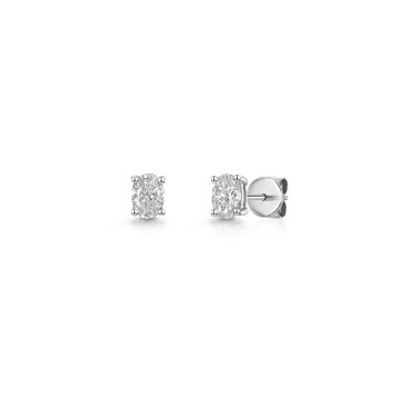 18ct White Gold Oval Cut 0.50ct Lab Grown Diamond Earrings
