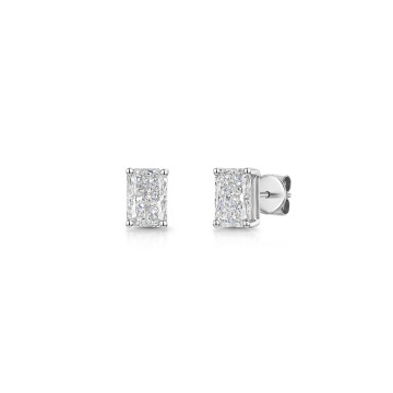 18ct White Gold Radiant Cut 1.50ct Lab Grown Diamond Stud Earrings