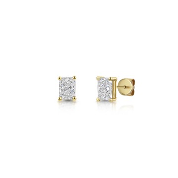 18ct Yellow Gold Radiant Cut 1.00ct Lab Grown Diamond Stud Earrings