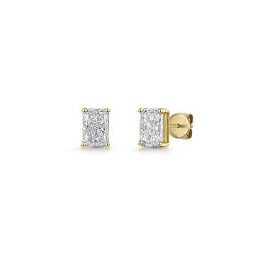 18ct Yellow Gold Radiant Cut 1.50ct Lab Grown Diamond Stud Earrings