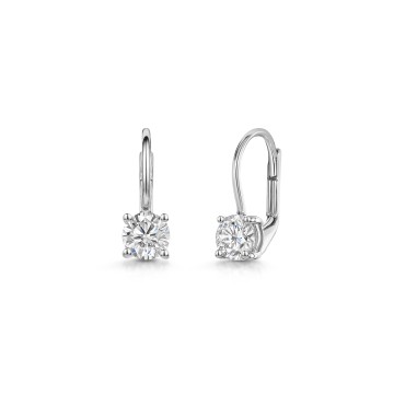 18ct White Gold Round Brilliant 1.00ct Lab Grown Diamond Drop Earrings