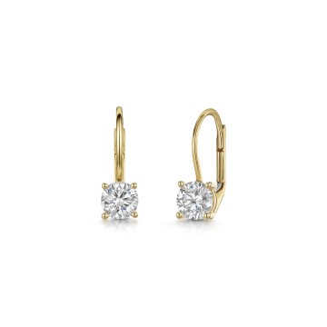 18ct Yellow Gold Round Brilliant 1.00ct Lab Grown Diamond Drop Earrings