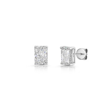 18ct White Gold Radiant Cut 2.00ct Lab Grown Diamond Stud Earrings