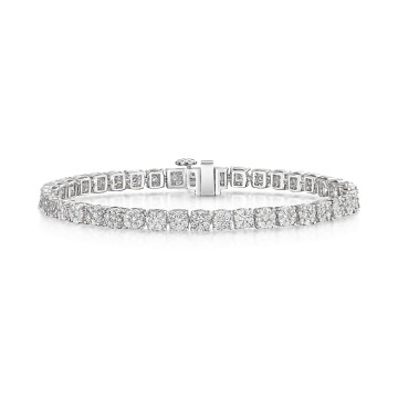 9ct White Gold  2.97ct Lab Grown Diamond Tennis Bracelet