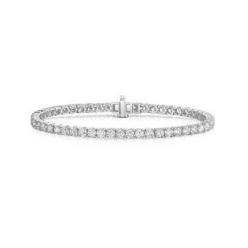18ct White Gold Round Brilliant 7.00ct Lab Grown Diamond 4 Claw Tennis Bracelet