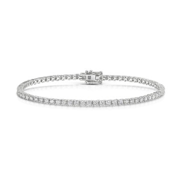 9ct White Gold Round Brilliant 3.00ct Lab Grown Diamond Tennis Bracelet