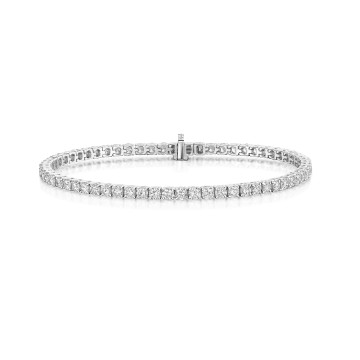 9ct White Gold Round Brilliant 5.00ct Lab Grown Diamond Bracelet