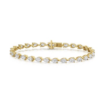 18ct Yellow Gold 7.00ct Lab Grown Pear Cut Diamond Bracelet