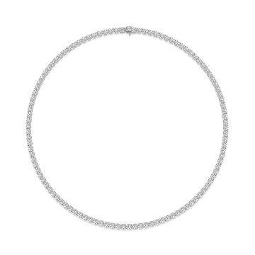 18ct White Gold Round Brilliant 19.60ct Lab Grown Diamond Tennis Necklet