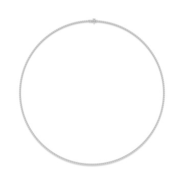 18ct White Gold Round Brilliant 5.00ct Lab Grown Diamond Tennis Necklet
