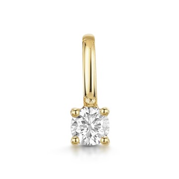 9ct Yellow Gold Round Brilliant Lab Grown Diamond Solitaire Pendant Charm