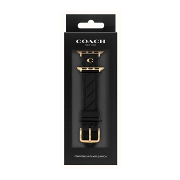Coach Black Silicone Quilted Textured Apple Watch Strap 14700317