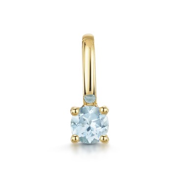 9ct Yellow Gold Round Brilliant Topaz Solitaire Pendant Charm