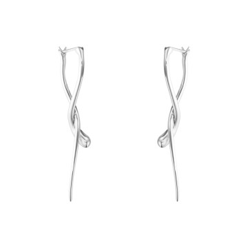 Georg Jensen MERCY silver drop twist earrings