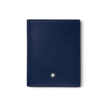Montblanc Meisterstück Blue Leather Compact Wallet 6cc MB31695