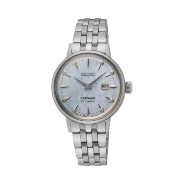 Seiko Presage Cocktail Time 'Skydiving' Diamond Twist 30mm Ladies Watch SRE007J1
