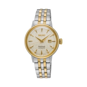 Seiko Presage Cocktail Time 'White Lady' Diamond Twist 30mm Ladies Watch SRE010J1