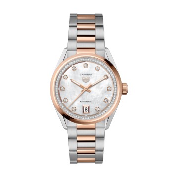 TAG Heuer Carrera Date Ladies 36mm Diamond Watch WBN2351.BD0000 