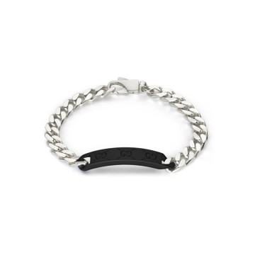 Gucci Tag Sterling Silver Chain Bracelet YBA797167001 - Size L