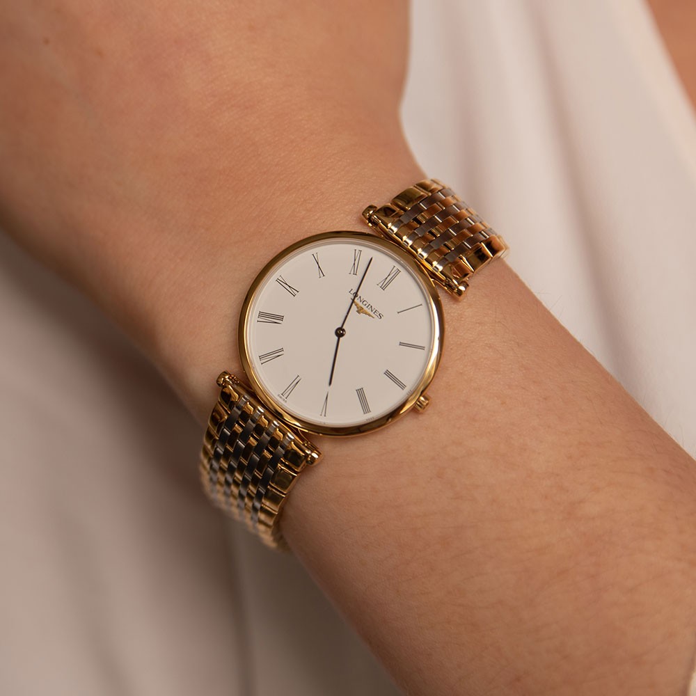 Longines La Grand Classique Rose Gold White Dial Bracelet Watch at O\u0026R Leeds