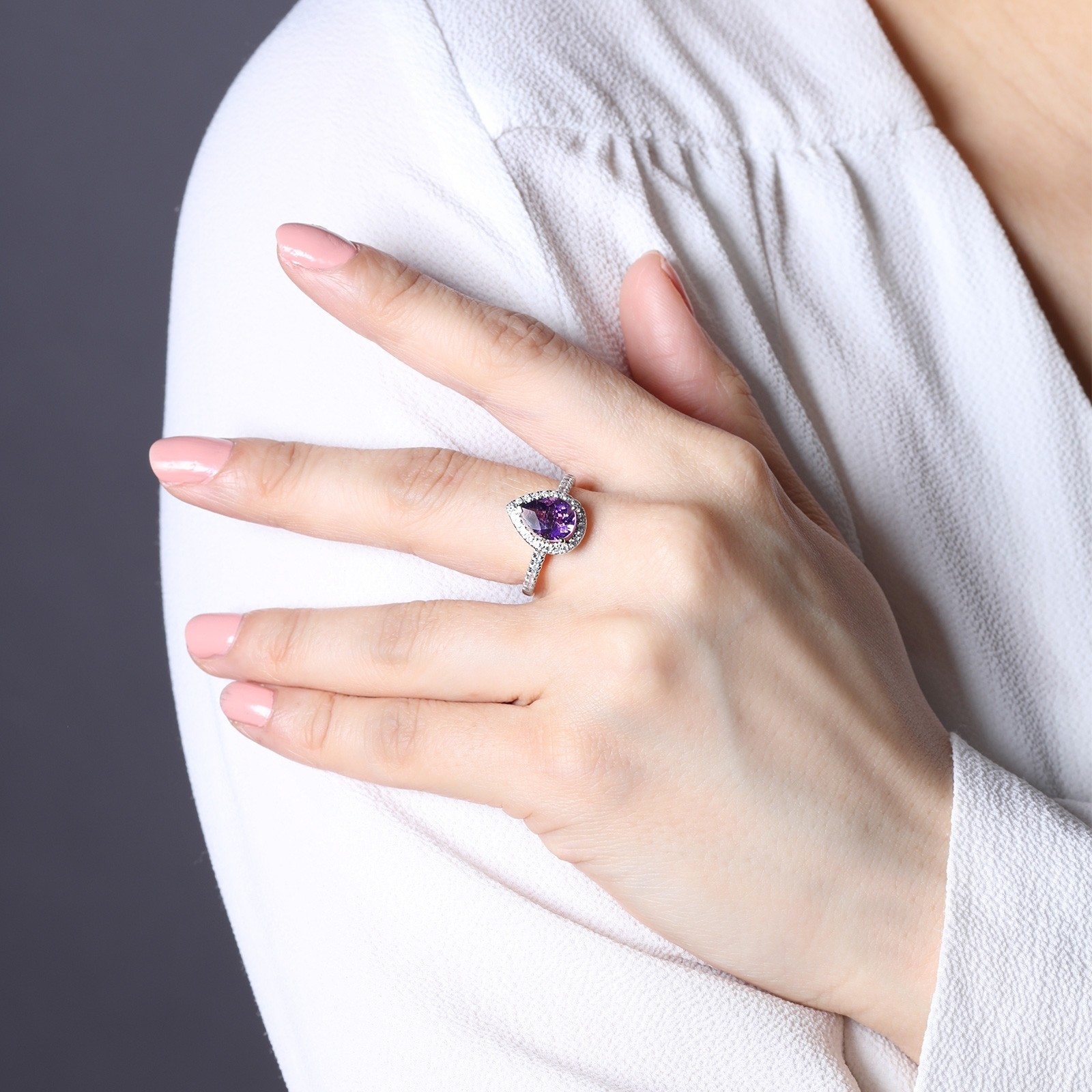 white amethyst ring