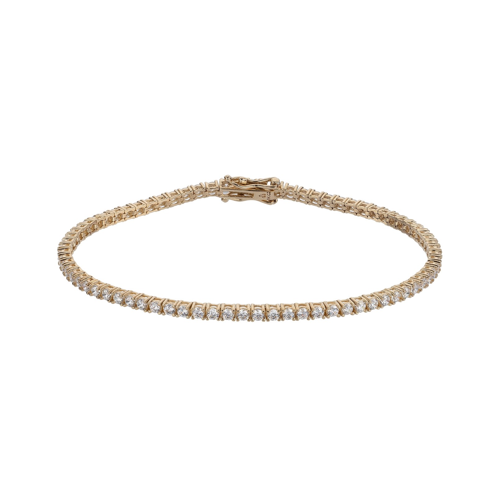 9ct Yellow Gold Cubic Zirconia Tennis Bracelet