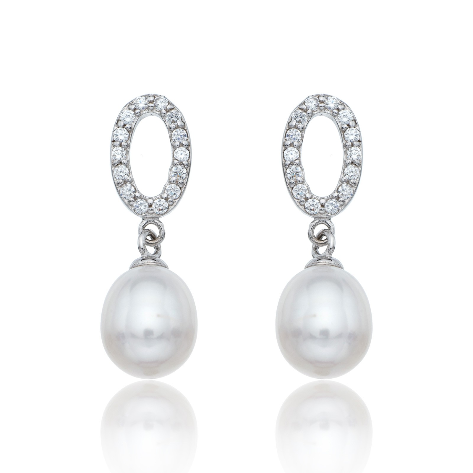 Oval cubic zirconia earrings clearance