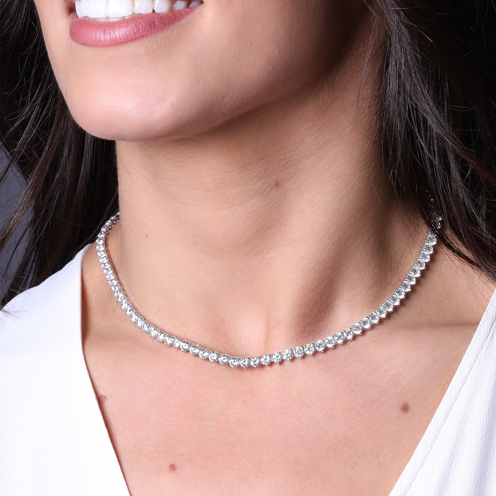 Sterling silver cz necklace Clearance