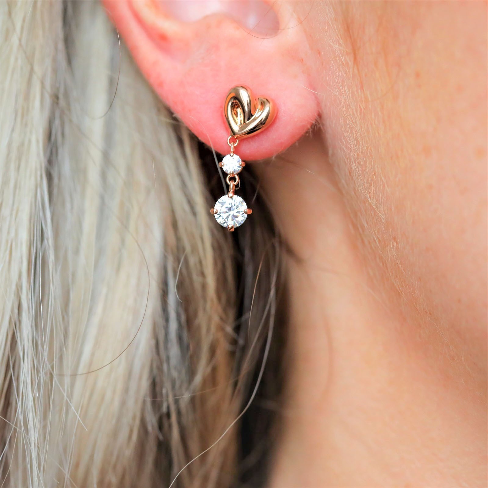 Heart drop earrings clearance