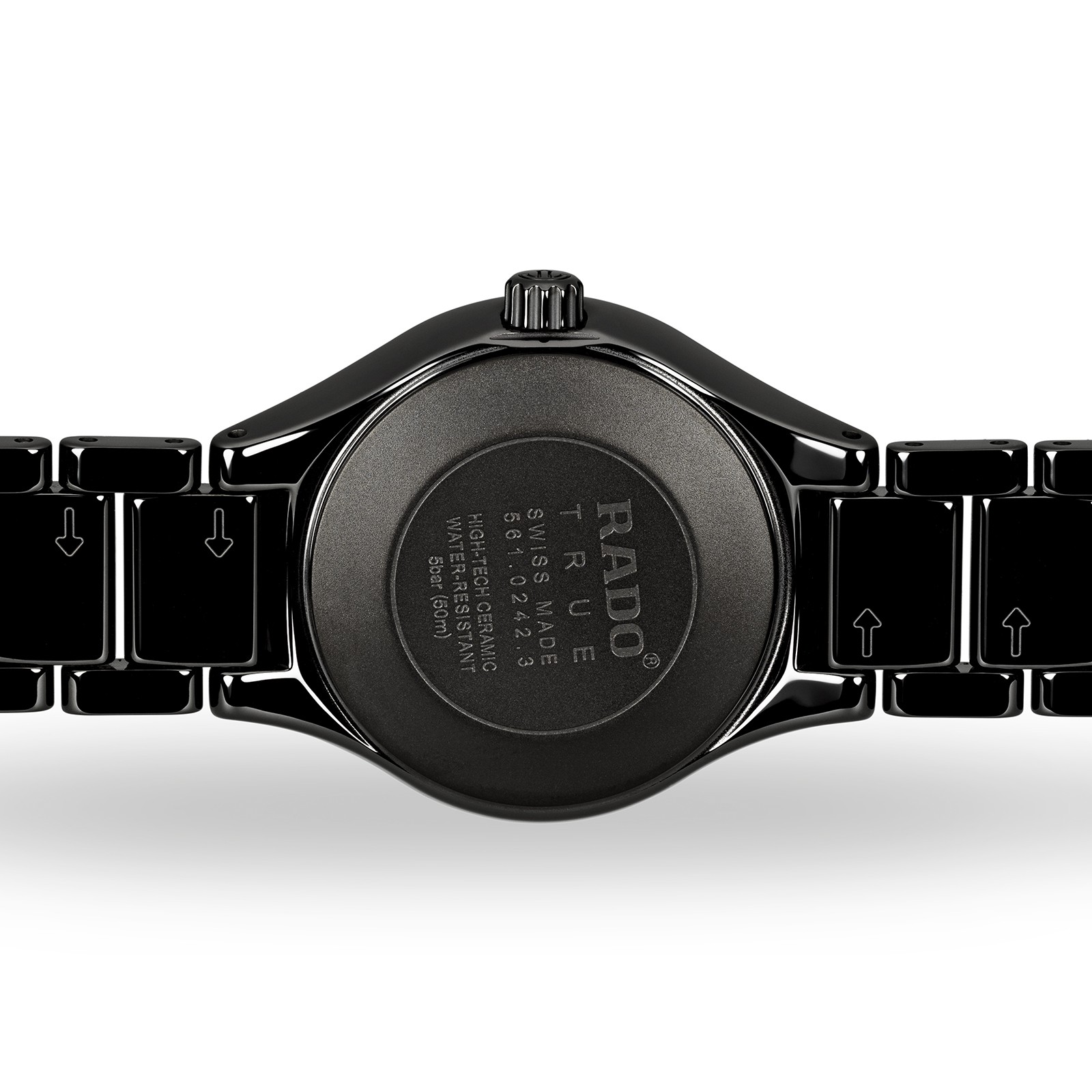 Rado True Diamond Dot Dial Black Ceramic Bracelet Ladies Watch