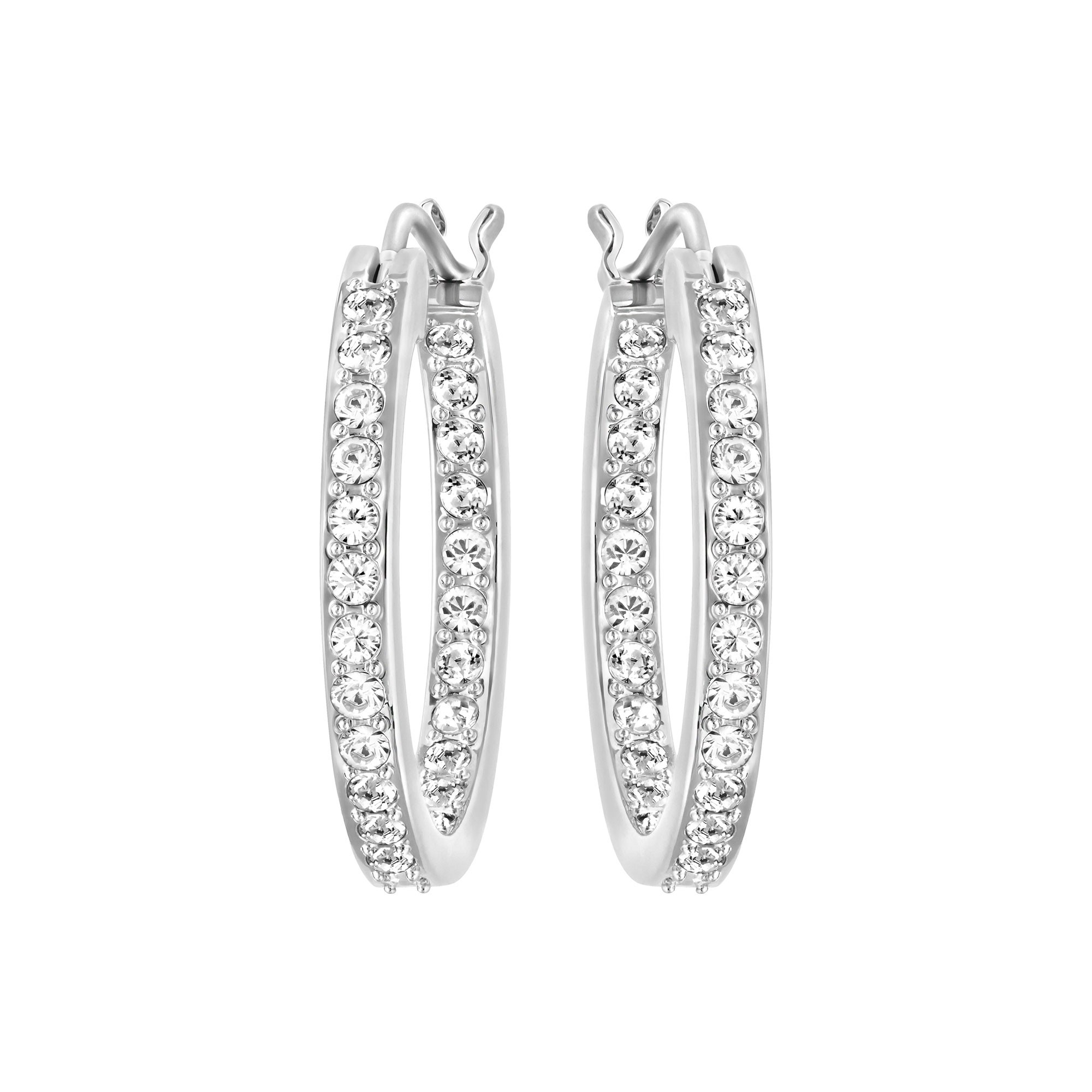 Swarovski rhodium plated earrings clearance