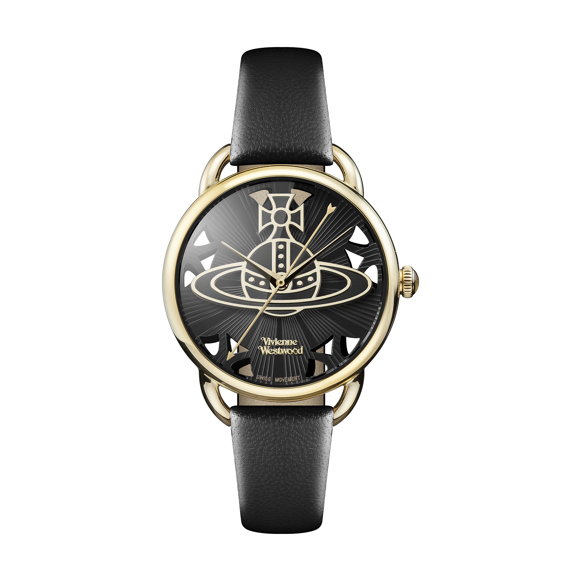 Vivienne Westwood Leadenhall Black Leather Strap Ladies Watch VV163BKBK