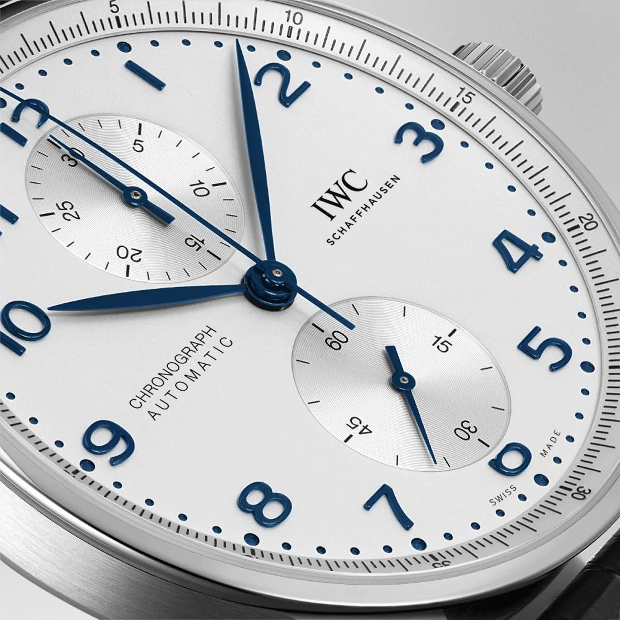 IWC Portugieser Chrono Blue Leather Strap Watch IW371605