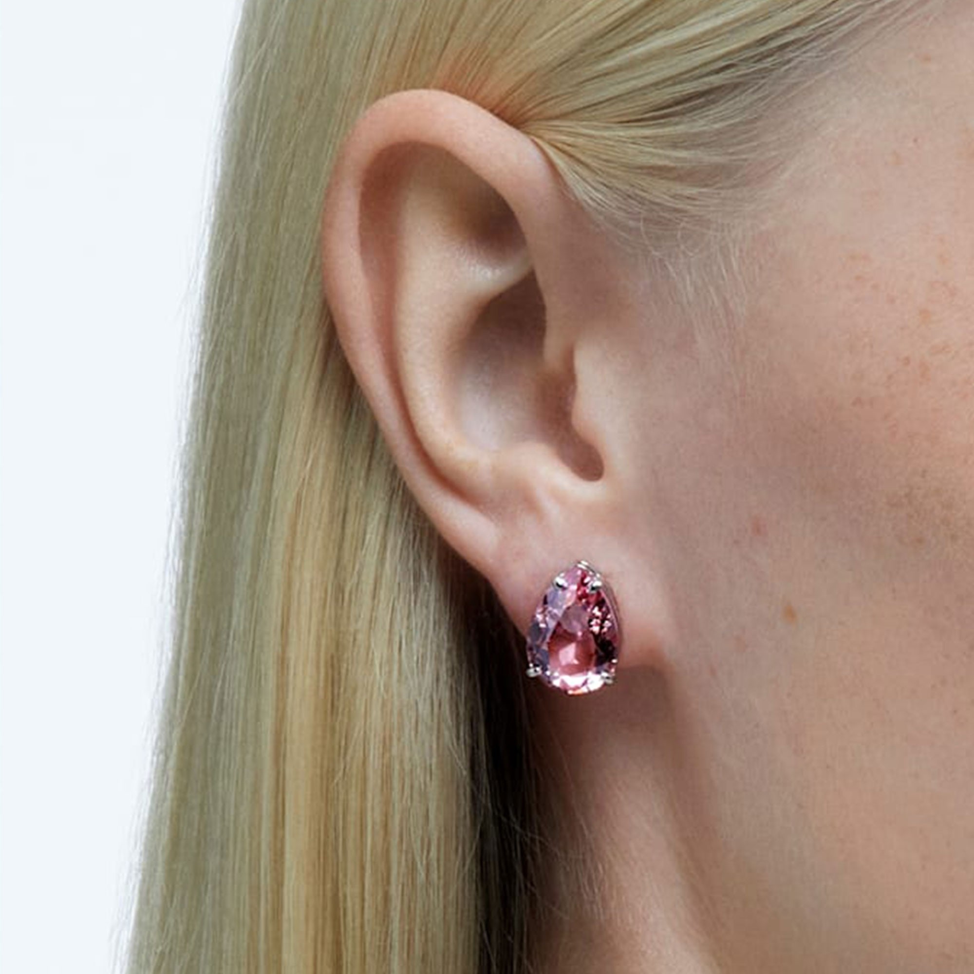 Swarovski pink stud earrings clearance