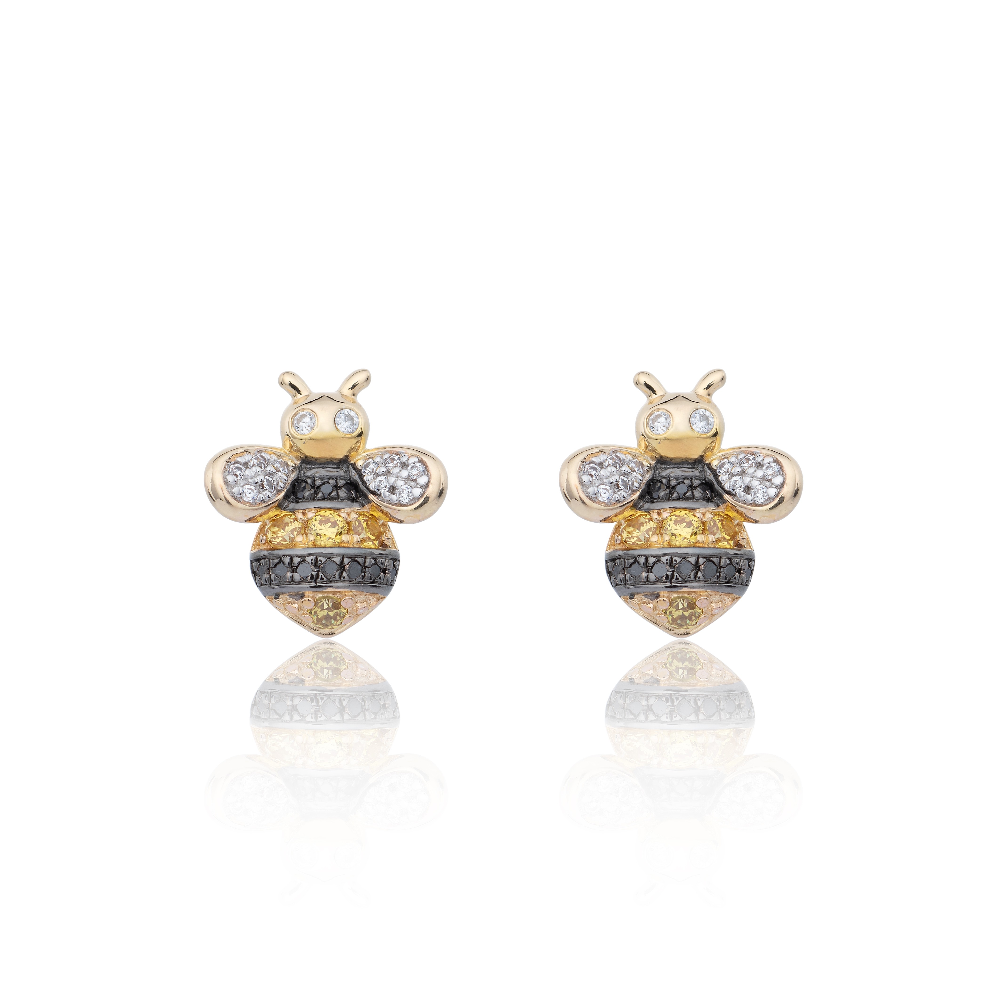 Diamond bee earrings clearance