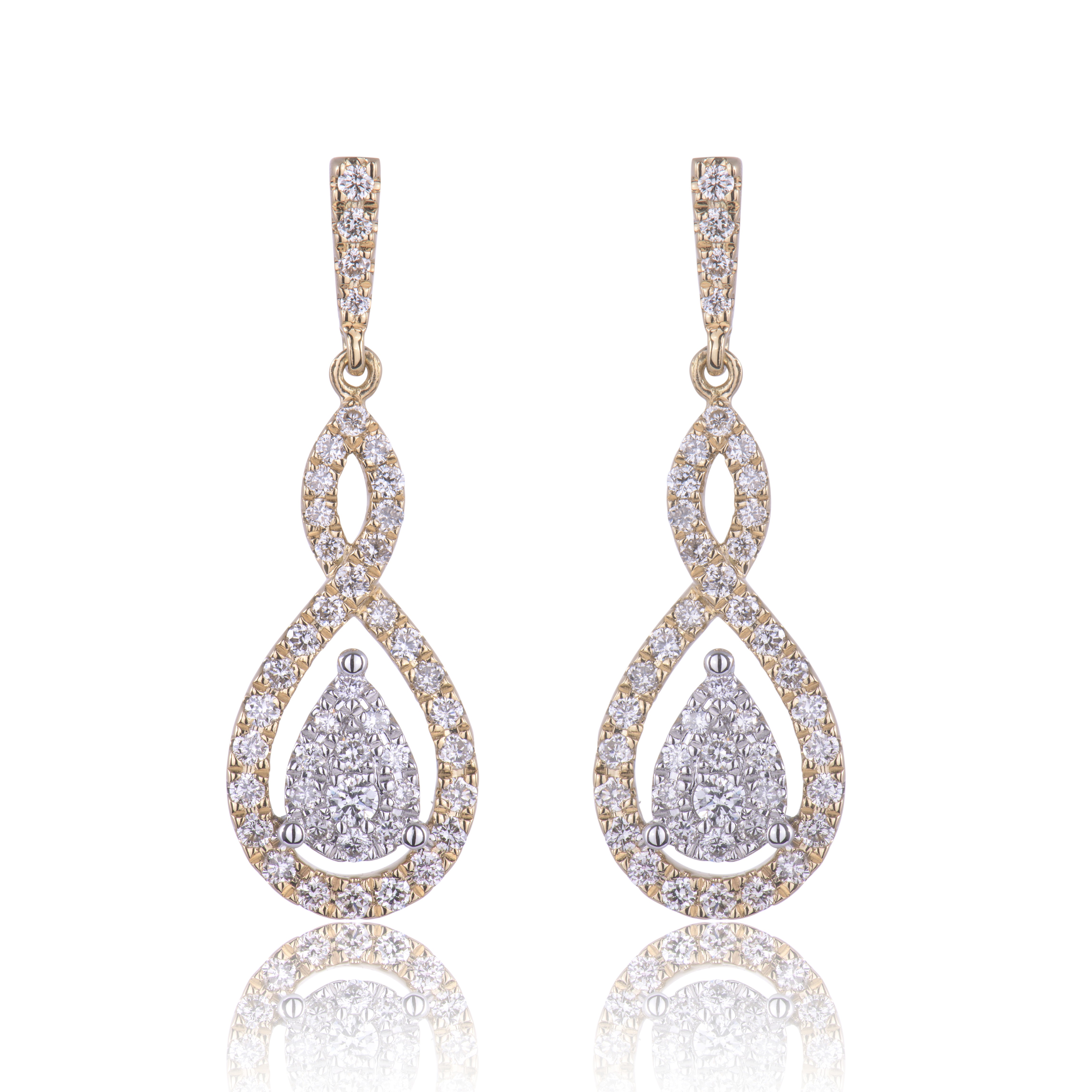 Round shape diamond earrings Clearance