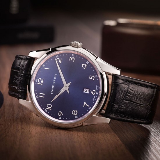 Hamilton Jazzmaster Thinline Black Leather Strap Watch