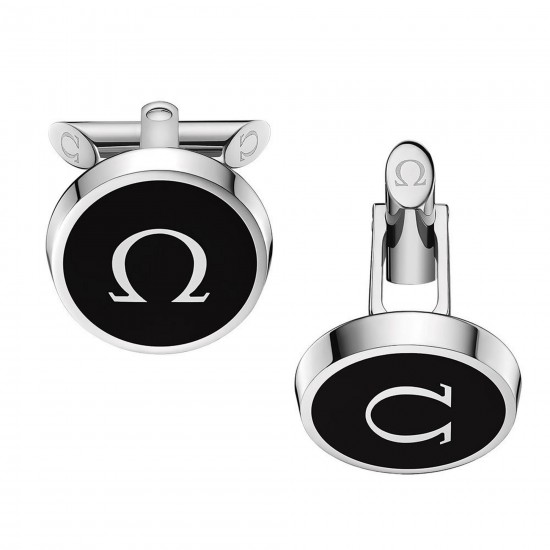 OMEGA OMEGAMANIA Black Mens Cufflinks 