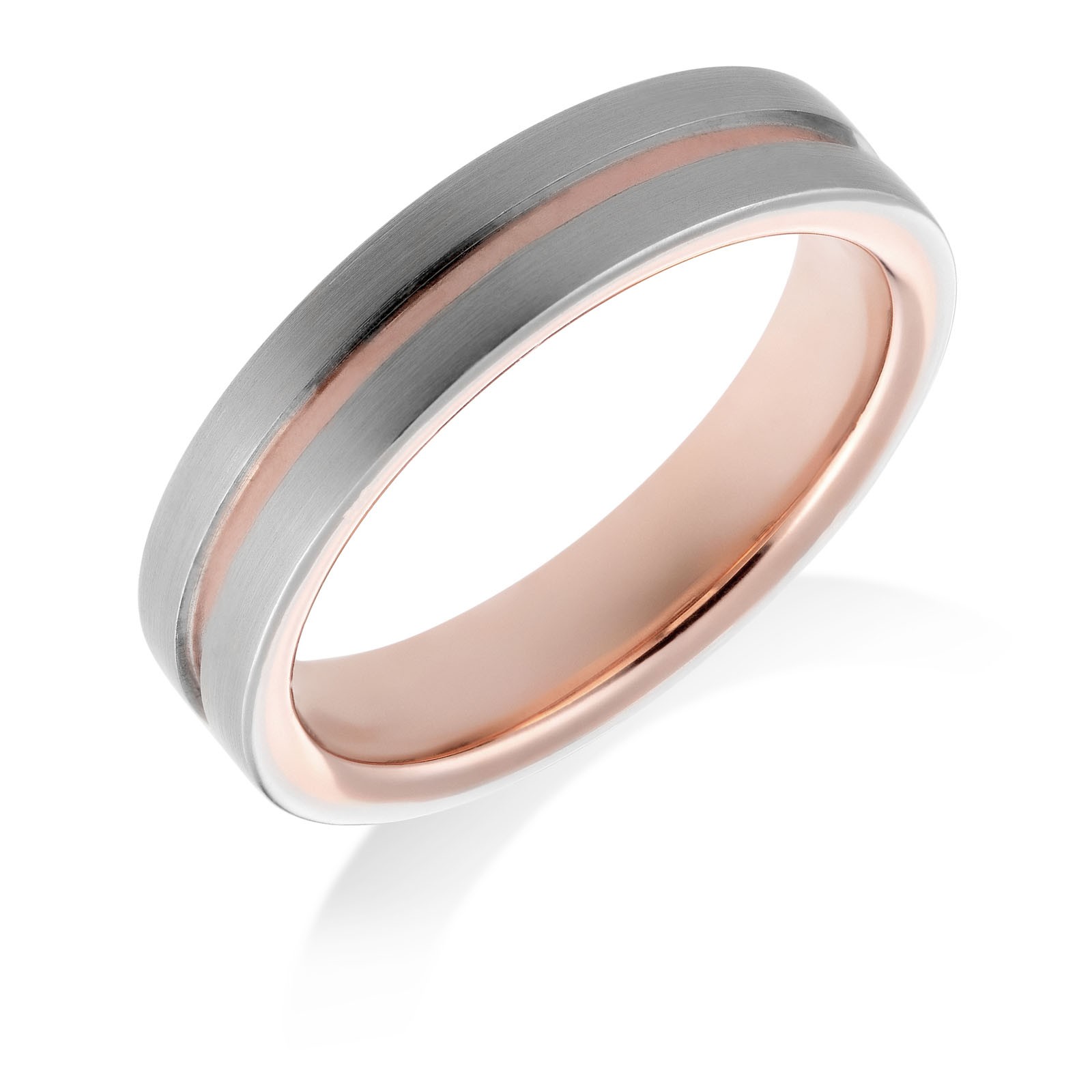 9ct &amp; Palladium Bi-Colour Wedding Ring 5mm