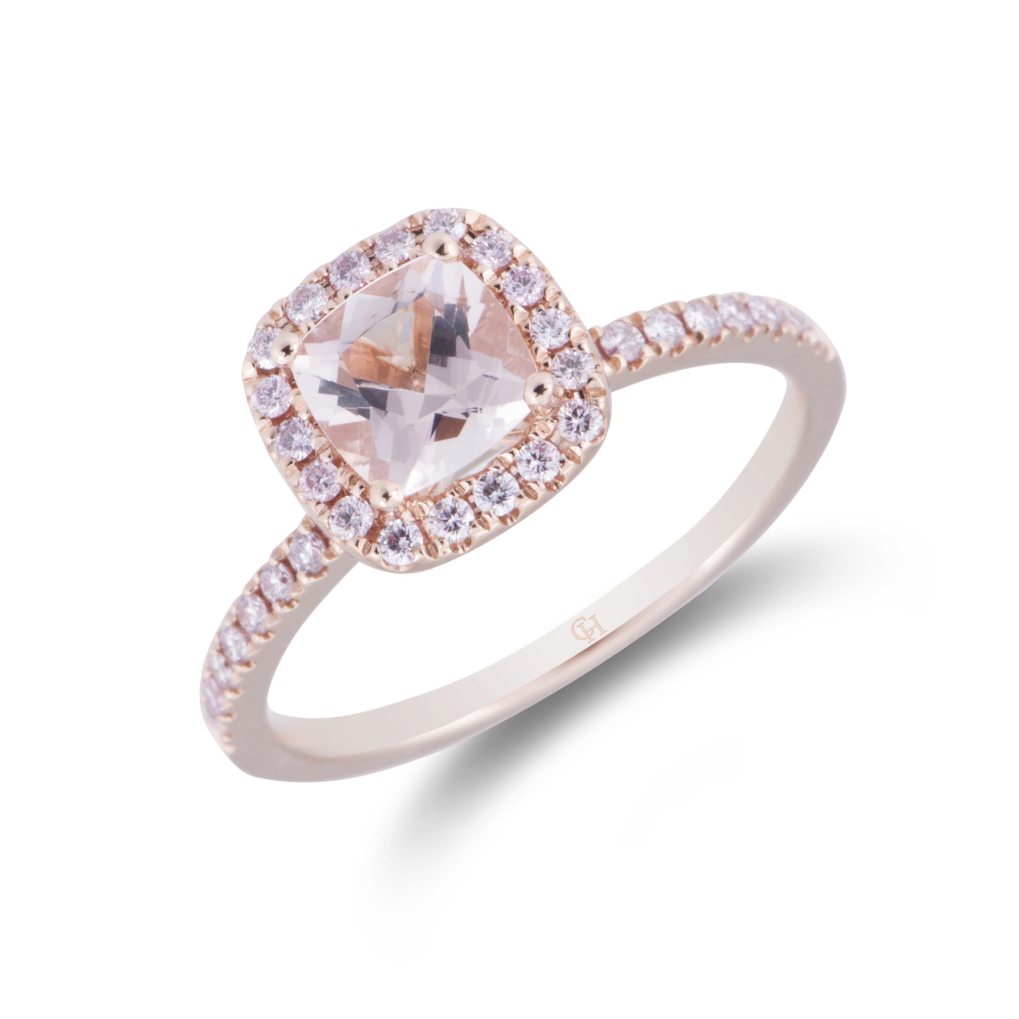 2Ct Cushion Cut Pink Morganite Simulant Diamond Halo Ring White Gold Fnsh Silver