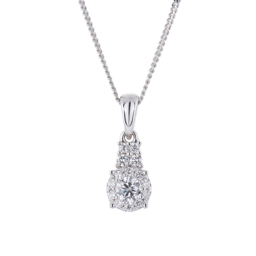 18ct White Gold 0.24ct Round Brilliant Diamond Necklace