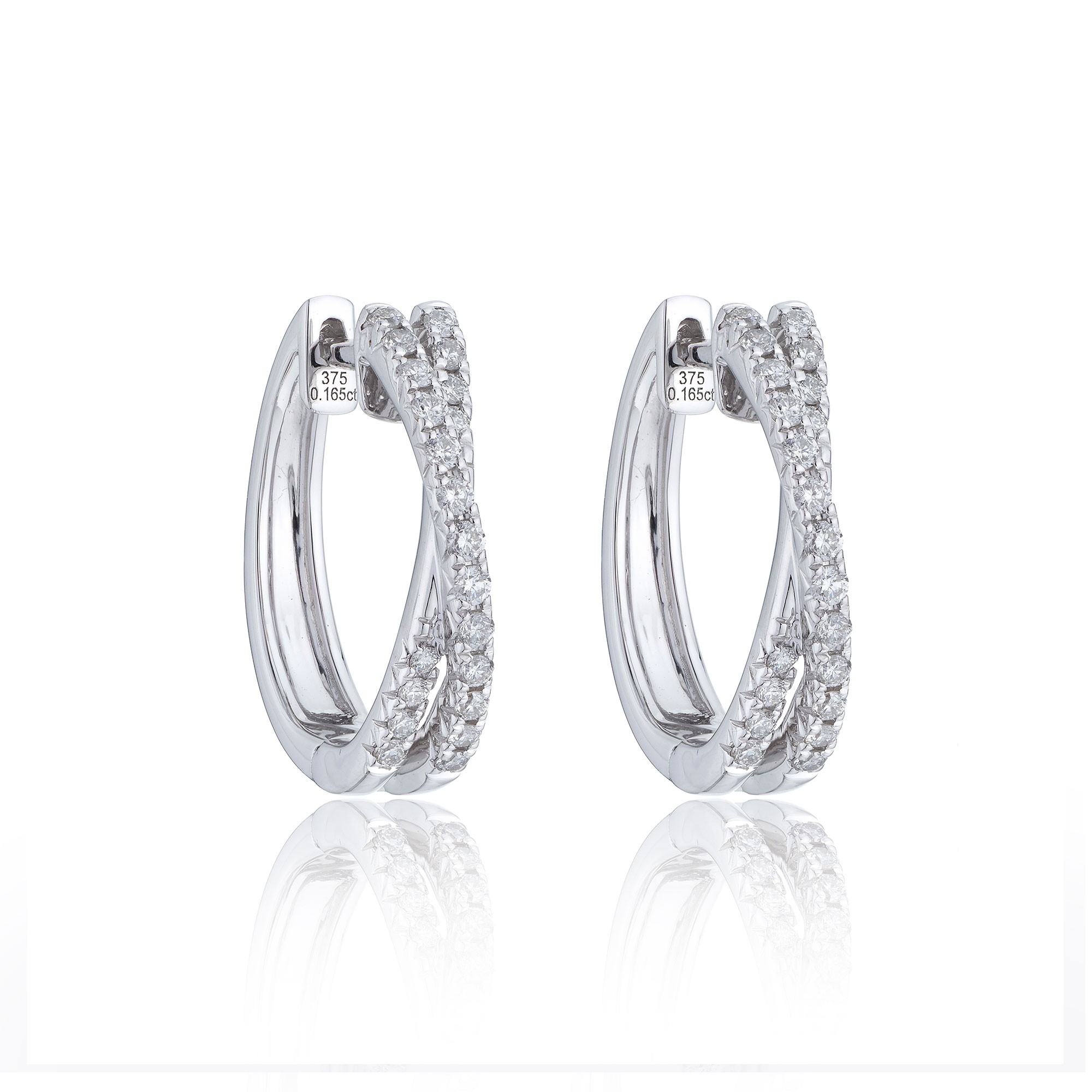 9ct white gold hoops Clearance