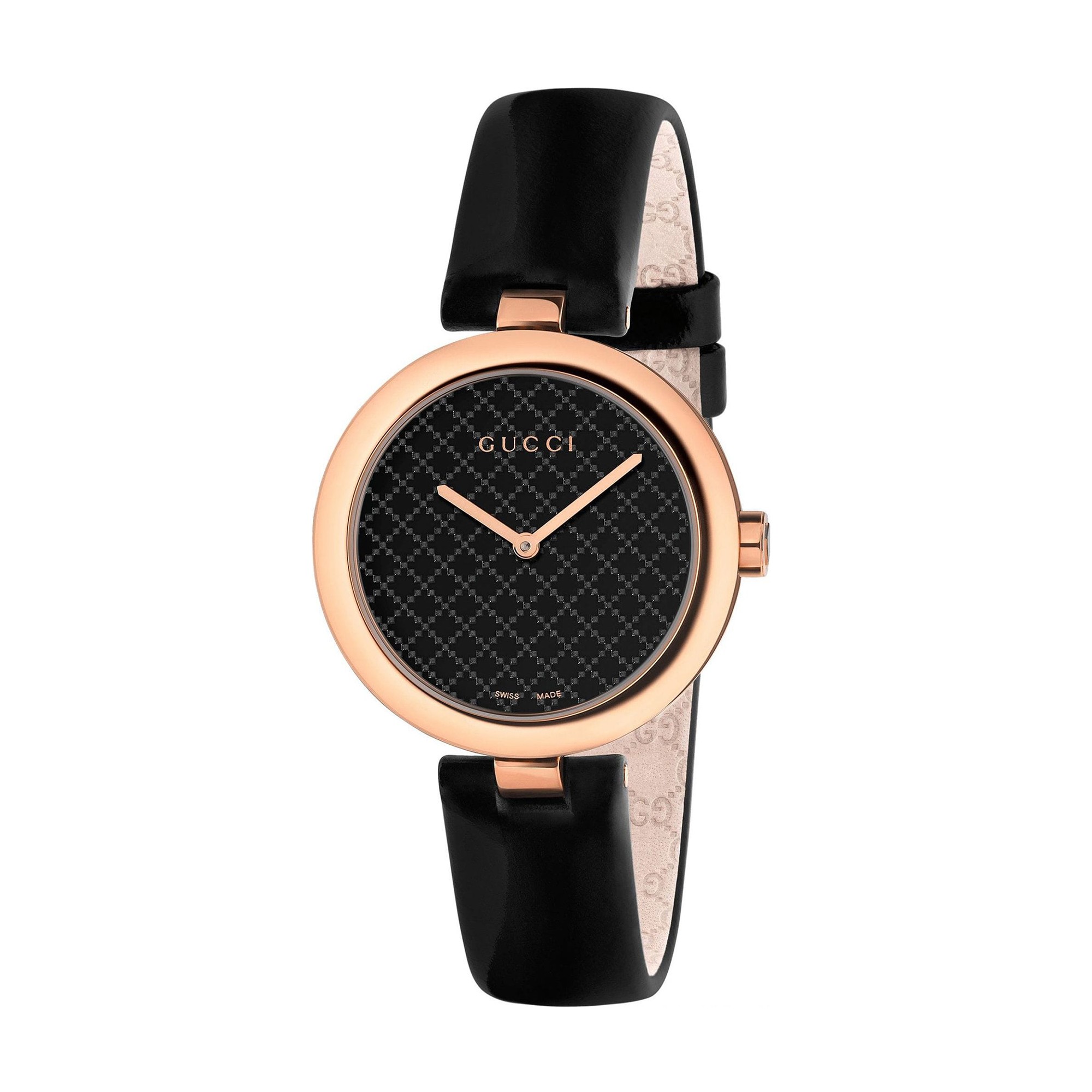 røg kulstof pegs Gucci Diamantissima 32mm Ladies Watch YA141401