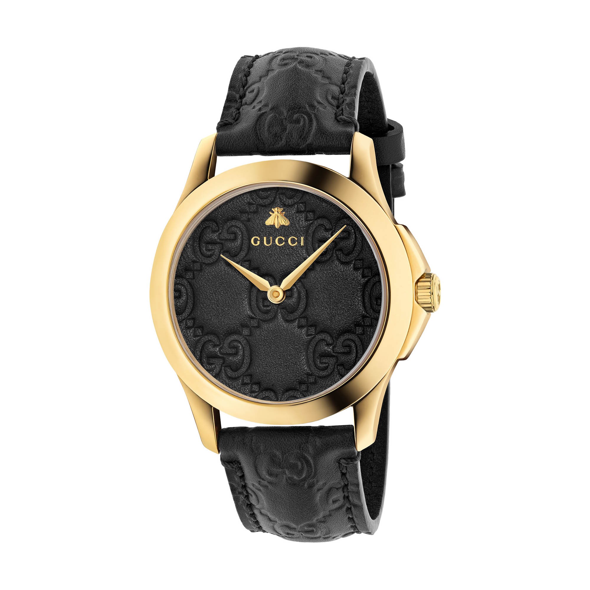 Gucci watch gold and black clearance