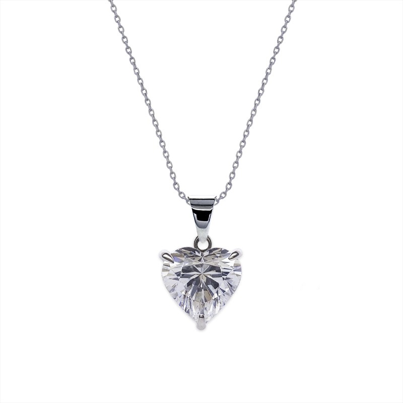 Carat* Basics 9ct White Gold Cubic Zirconia Pendant