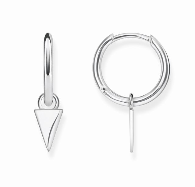 Thomas Sabo Silver Drop Hoop Earrings