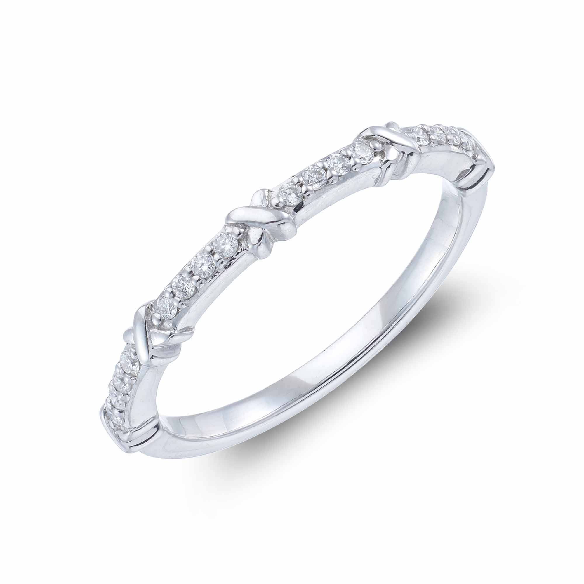 9ct White Gold 0.08ct Diamond Band