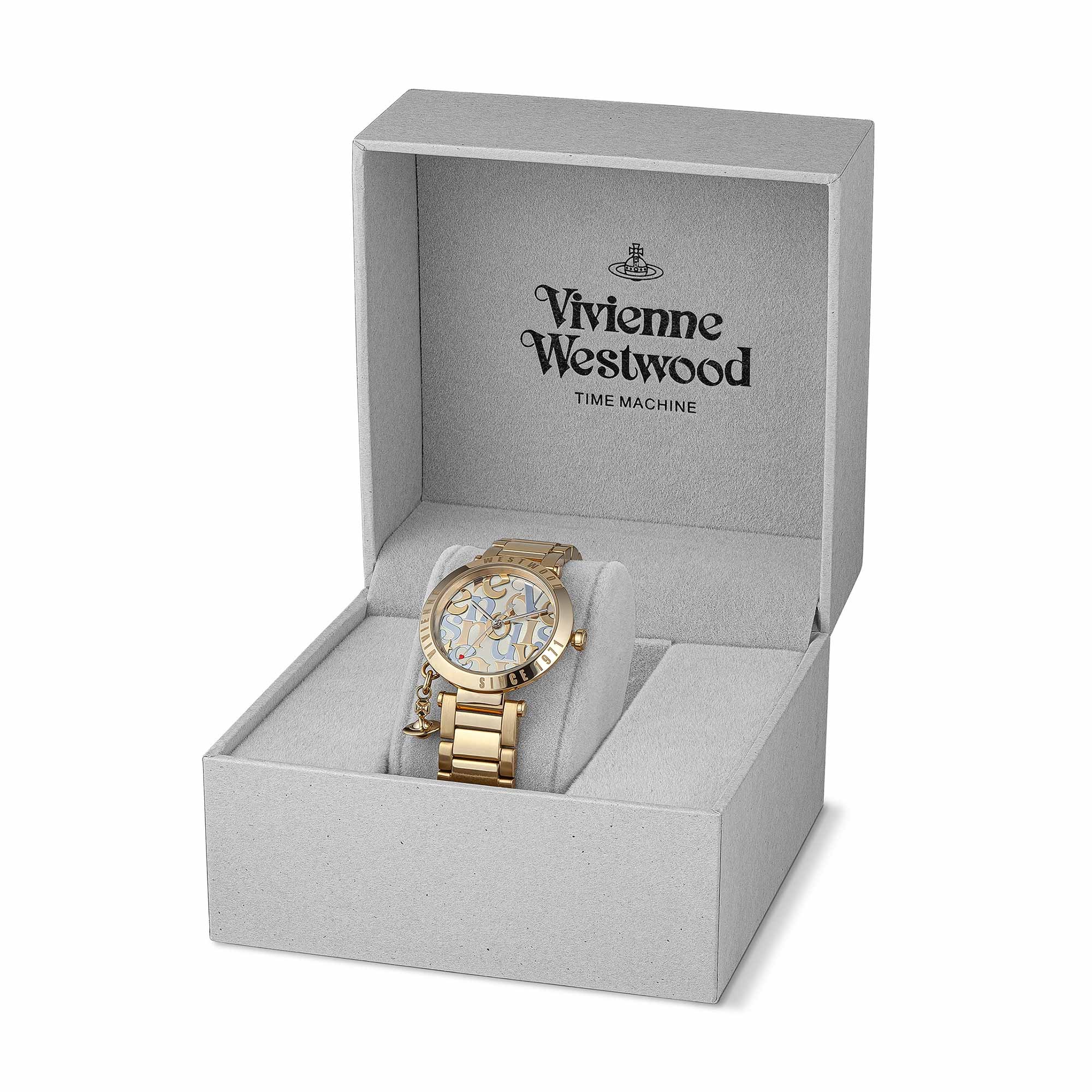■Vivienne Westwood■ Orb Logomania VV315WSSL Vivienne Westwood Orb Logomania Quartz 32mm Yellow Gold Tone