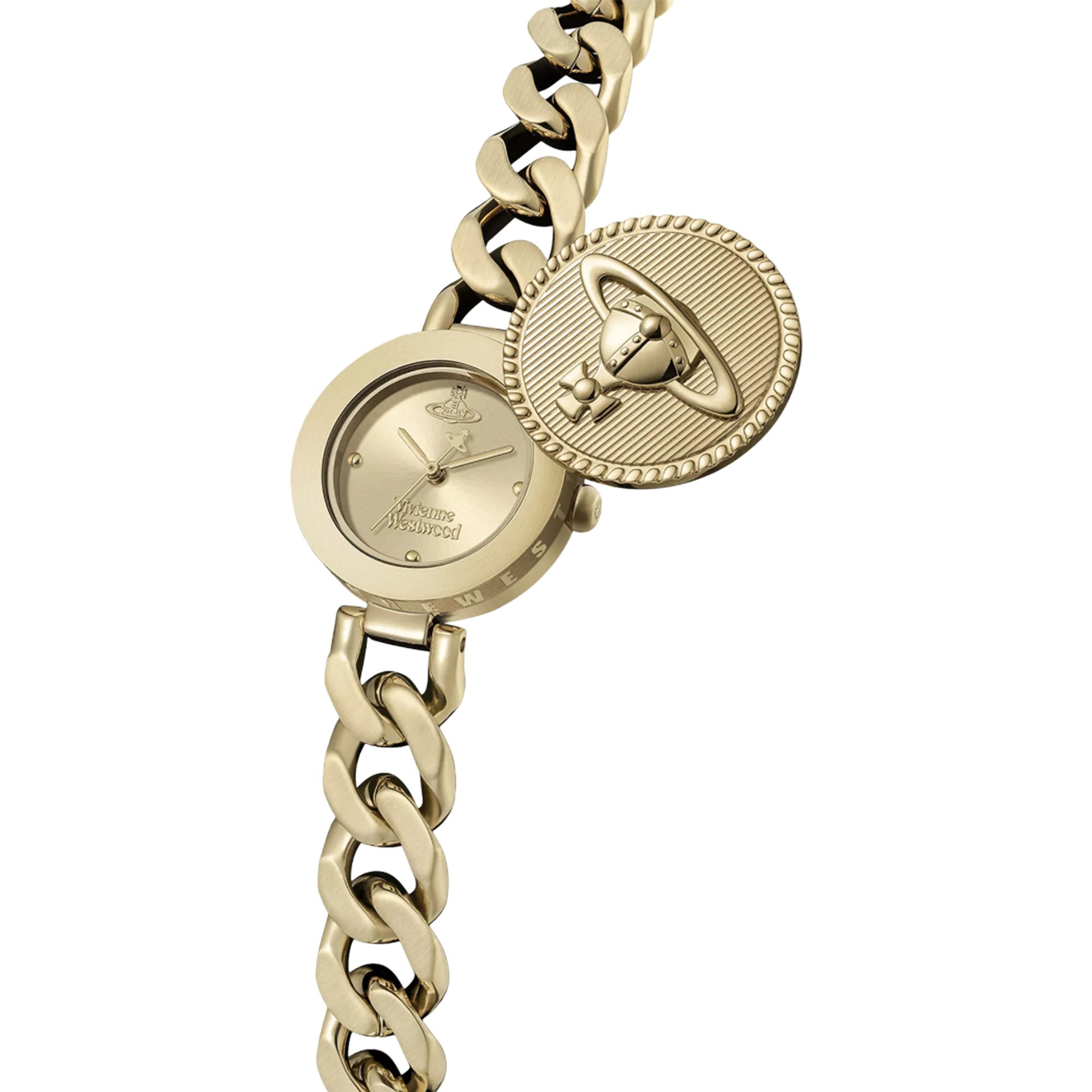 Vivienne Westwood Orb Button Quartz 25mm Yellow-Gold Tone
